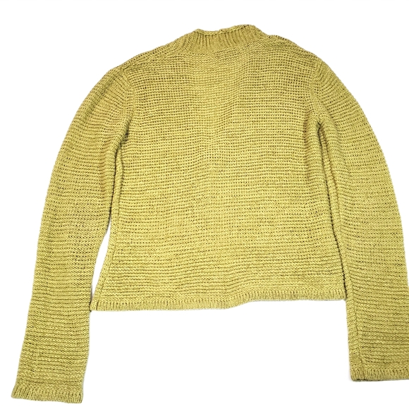 August Silk Knit Cropped Cardigan Lime Green EUC - Picture 2 of 6